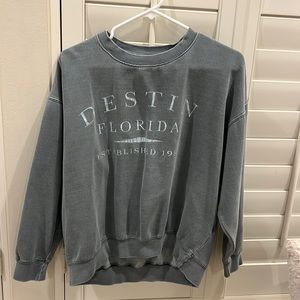 kids large blue destin, fl sweatshirt from miami apparel